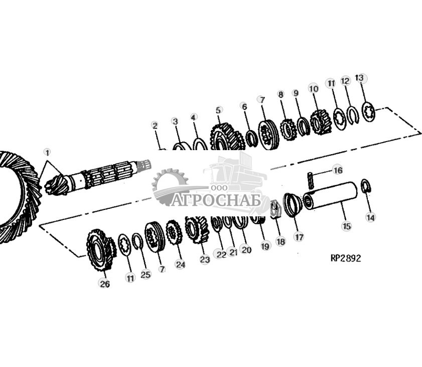 Rear Differential Drive And Bevel Pinion Assembly 